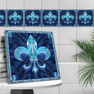 Fleur-de-lis - Mosaikkunst aus Glas Fliese