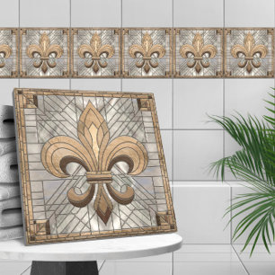 Fleur-de-lis - Mosaikkunst aus Glas Fliese