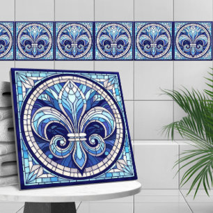 Fleur-de-lis - Mosaikkunst aus Glas Fliese