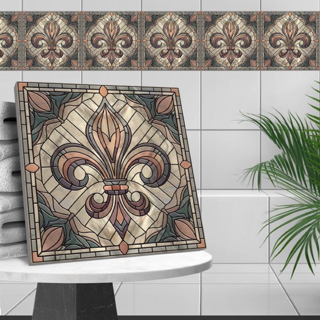 Fleur-de-lis - Mosaikkunst aus Glas Fliese (Von Creator hochgeladen)