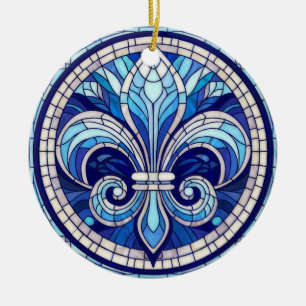 Fleur-de-lis - Mosaikkunst aus Glas Keramik Ornament