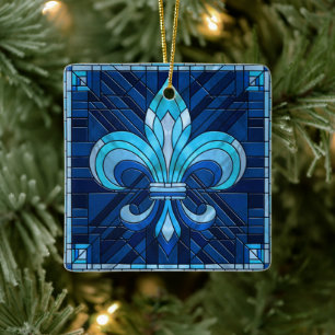 Fleur-de-lis - Mosaikkunst aus Glas Keramikornament