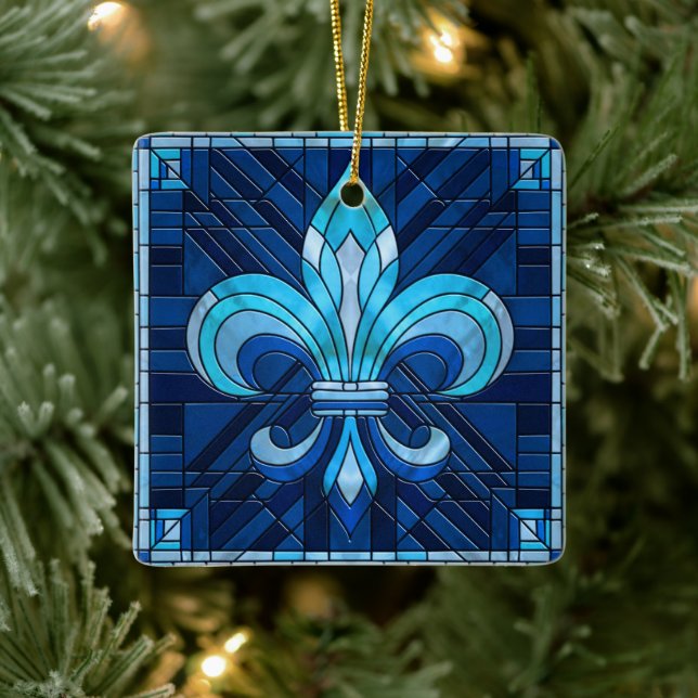 Fleur-de-lis - Mosaikkunst aus Glas Keramikornament (Baum)