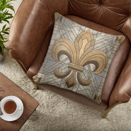 Fleur-de-lis - Mosaikkunst aus Glas Kissen