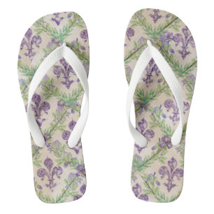 Fleur-de-lis-Muster - Aquarell Iris Flip Flops
