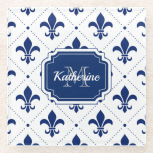Fleur-de-lis-Muster Glasuntersetzer