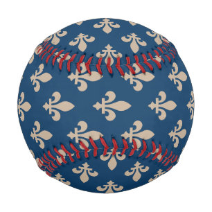 Fleur-de-Lis-Muster, königlich französisch, creme Baseball