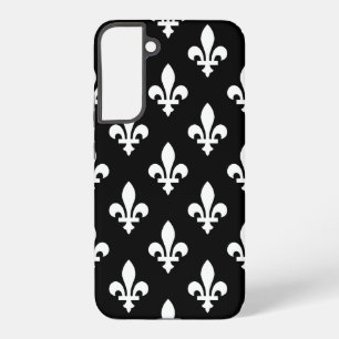 Fleur-de-Lis-Muster, königlich französisch, Weiß a Samsung Galaxy Hülle