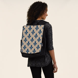 Fleur-de-Lis-Muster, königliches Französisch-Blau  Rucksack