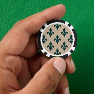 Fleur-de-Lis-Muster, königliches französisches Grü Pokerchips
