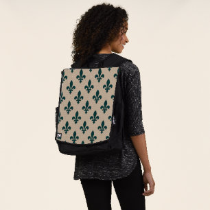 Fleur-de-Lis-Muster, königliches französisches Grü Rucksack