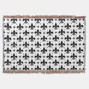Fleur-de-lis-Muster mit weißem Hintergrund Decke