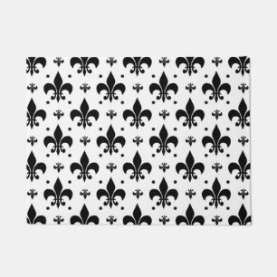 Fleur-de-lis-Muster mit weißem Hintergrund Fußmatte