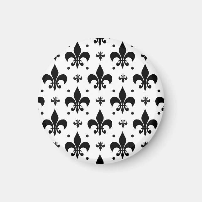 Fleur-de-lis-Muster mit weißem Hintergrund Magnet (Vorne)