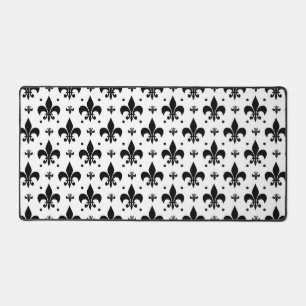 Fleur-de-lis-Muster mit weißem Hintergrund Schreibtischunterlage