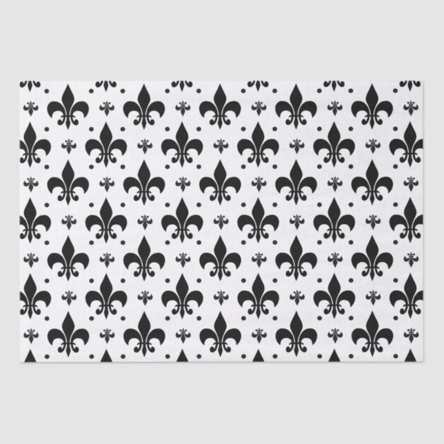 Fleur-de-lis-Muster mit weißem Hintergrund Seidenpapier (Vorderseite)