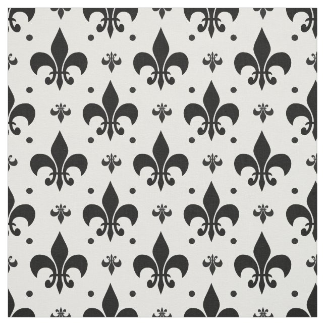 Fleur-de-lis-Muster mit weißem Hintergrund Stoff (Muster)