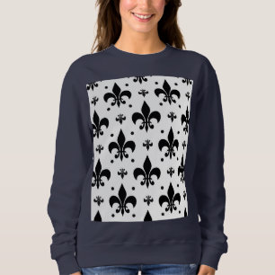Fleur-de-lis-Muster mit weißem Hintergrund Sweatshirt