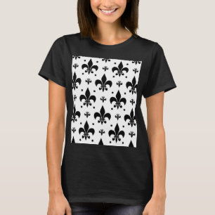 Fleur-de-lis-Muster mit weißem Hintergrund T-Shirt