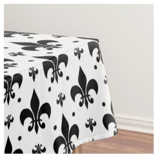 Fleur-de-lis-Muster mit weißem Hintergrund Tischdecke