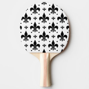 Fleur-de-lis-Muster mit weißem Hintergrund Tischtennis Schläger