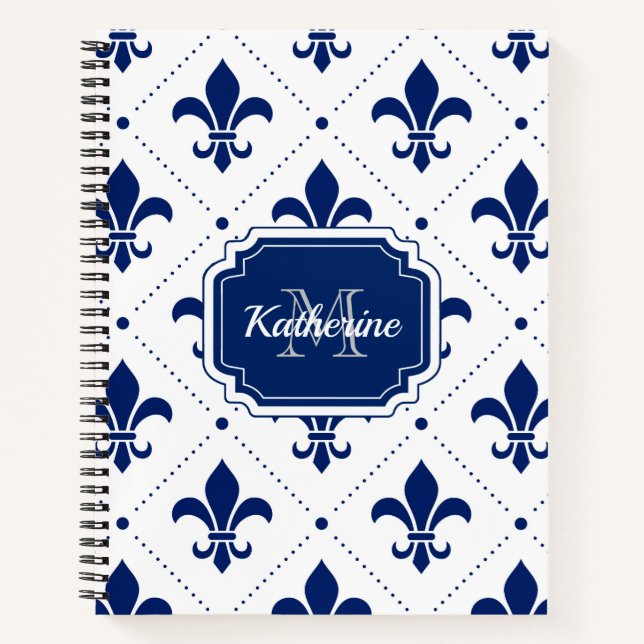 Fleur-de-lis-Muster Notizbuch (Vorderseite)