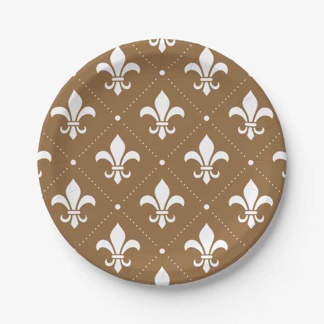 Fleur-de-Lis-Muster Pappteller (Vorderseite)