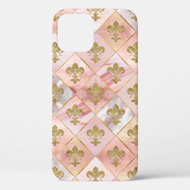 Fleur-de-lis-Muster Pastel Quartz Case-Mate iPhone Hülle (Rückseite)