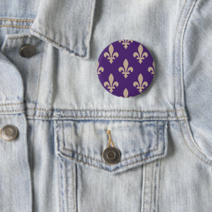 Fleur-de-Lis-Muster, royale französische Creme auf Button