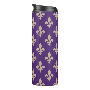 Fleur-de-Lis-Muster, royale französische Creme auf Thermosbecher