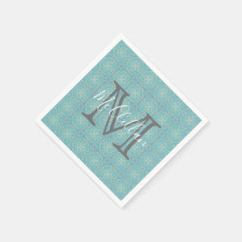 Fleur-de-lis Old World Vintag Tile Napkins Serviette