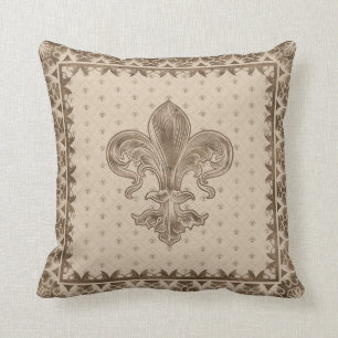 Fleur-de-lis - Pastel Gold Kissen