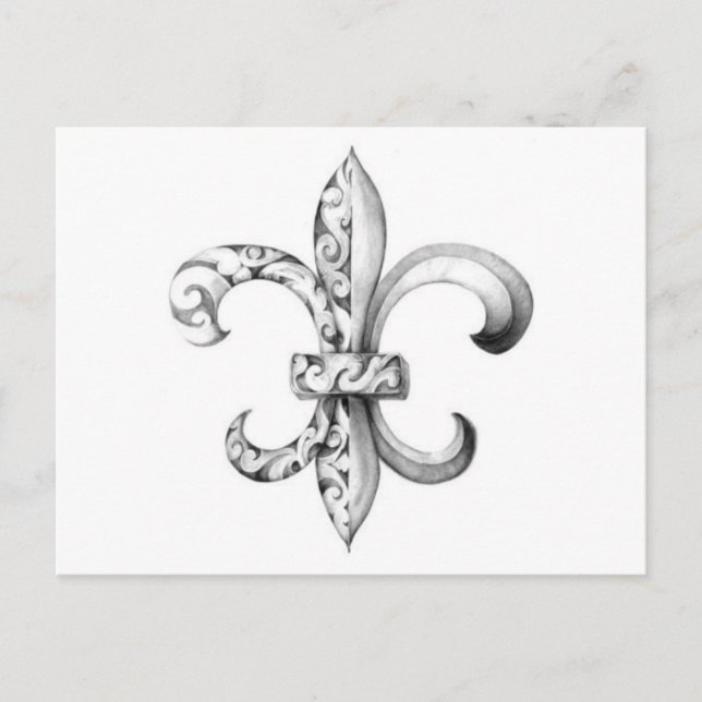 Fleur-de-lis Postkarte (Vorderseite)