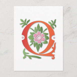 Fleur-de-lis Q Monogramm Postkarte