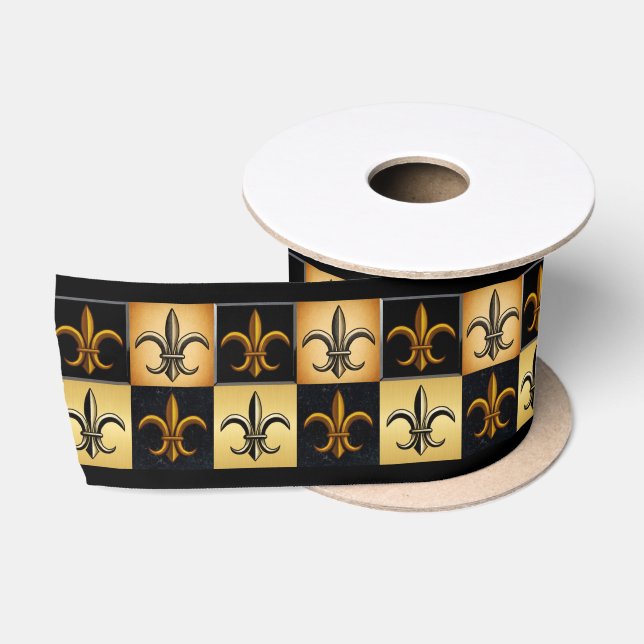 Fleur De Lis Quadratisches Band Satinband (Spule)