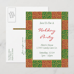 Fleur de Lis Rot Grün Individuelle Feiertags-Einla Postkarte