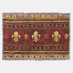 Fleur-de-lis Roter Marmor und Gold Decke