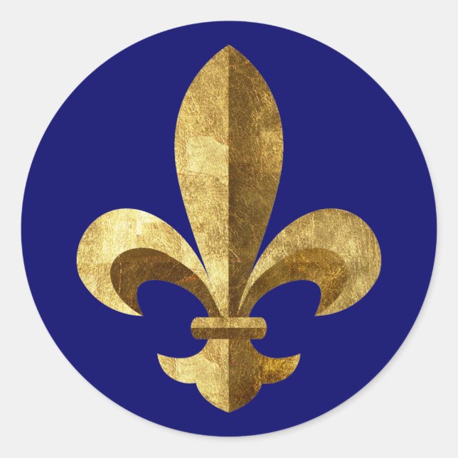 Fleur-de-lis Runder Aufkleber (Vorderseite)