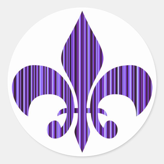 Fleur-de-Lis Runder Aufkleber (Vorderseite)