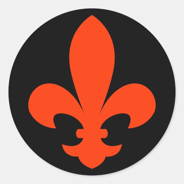 Fleur-de-lis Runder Aufkleber (Vorderseite)