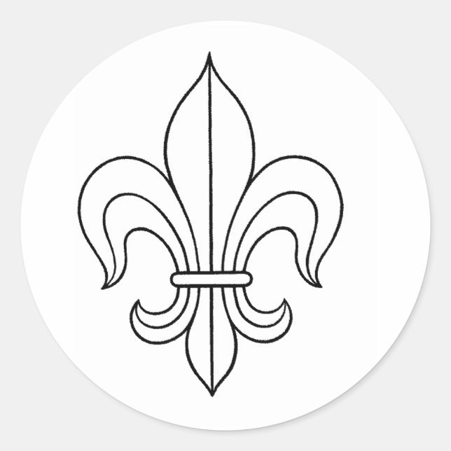 Fleur-de-lis Runder Aufkleber (Vorderseite)