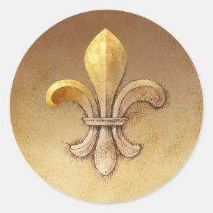 Fleur-de-lis Runder Aufkleber