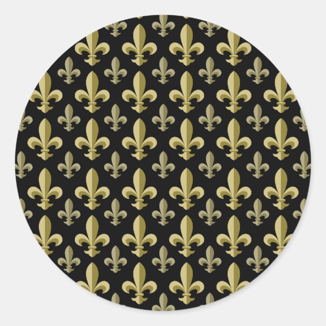 Fleur-de-lis Runder Aufkleber (Vorderseite)