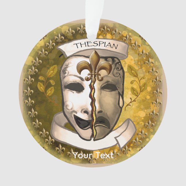 Fleur De Lis Schauspielermasken Ornament (Vorderseite)