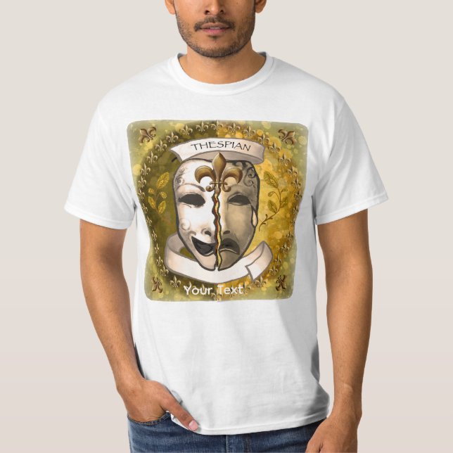 Fleur De Lis Schauspielermasken T-Shirt (Vorderseite)