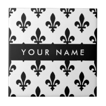 Fleur de Lis, Schwarz auf Weiß, Schwarz, Ihr Name