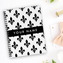 Fleur de Lis, Schwarz auf Weiß, Schwarz, Ihr Name