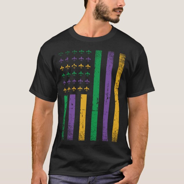 Fleur De Lis Symbol Tuesday Mardi Gras Celebration T-Shirt (Vorderseite)