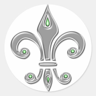 Fleur de Lis, Trinity Symbol, Lilie, Iris Runder Aufkleber