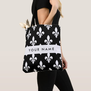 Fleur de Lis, Weiß auf Schwarz, Weiß, Ihr Name